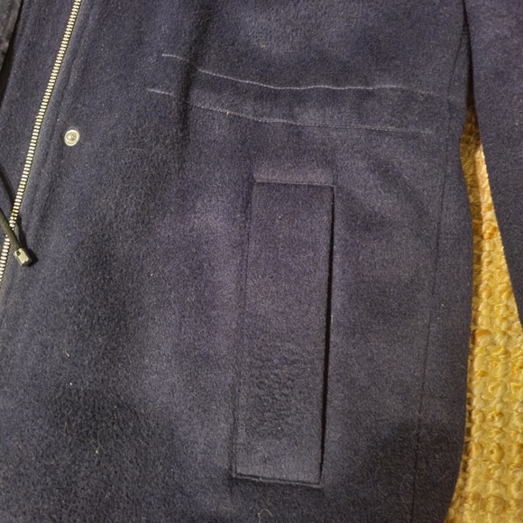 DKNY luxurous wool parka anorak coat winter fall navy blue size M - Picture 7 of 9